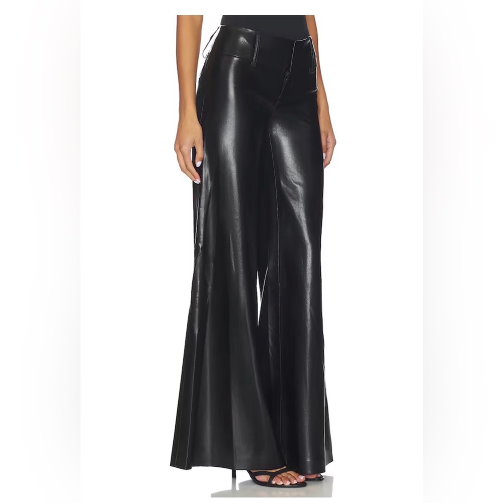 Alice + Olivia Women's Black Wide-Leg Pants Size 14 Flare - Picture 2 of 4